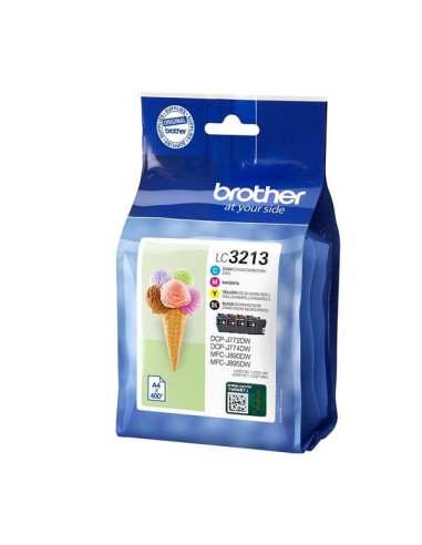 Pacote de 4 Cartuchos de Tinta Originais Brother LC3213 - LC3213VAL
