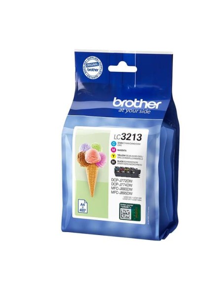 Pacote de 4 Cartuchos de Tinta Originais Brother LC3213 - LC3213VAL