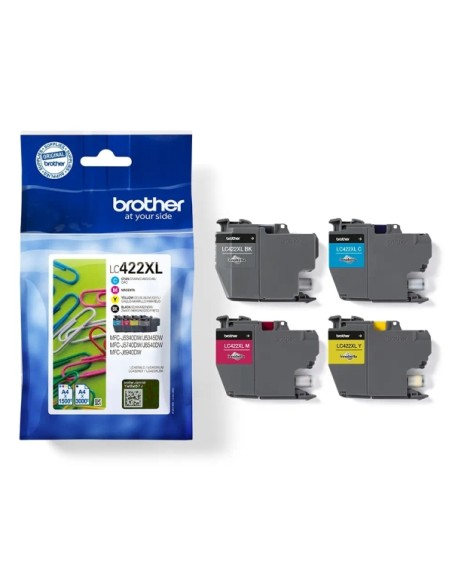 Brother LC422XL Pacote de 4 Cartuchos de Tinta Originais - LC422XLVAL