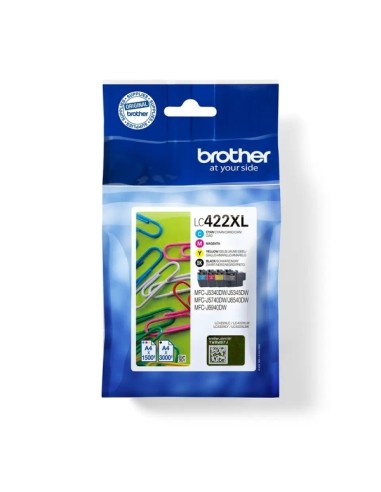 Brother LC422XL Pacote de 4 Cartuchos de Tinta Originais - LC422XLVAL