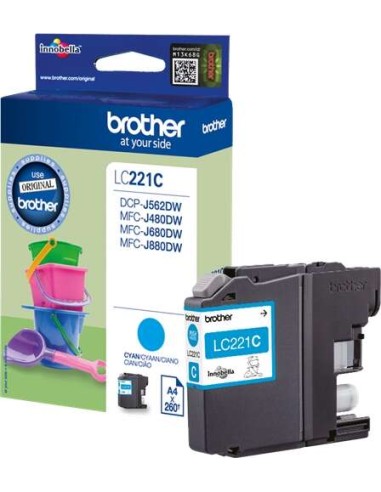 Brother LC221 Ciano Cartucho de Tinta Original - LC221CBP