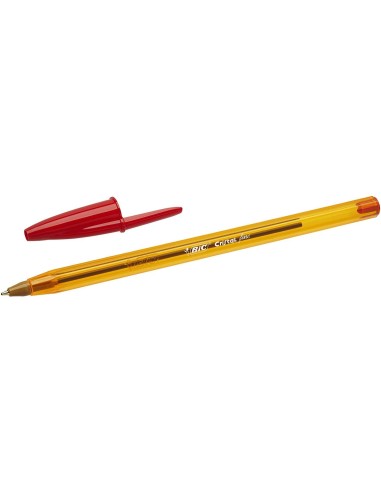 Bic Cristal Original Fine Esferográfica - Ponta Redonda de 0.8mm - Traço de 0.30mm - Tinta à Base de Óleo - Translúcido - Cor V