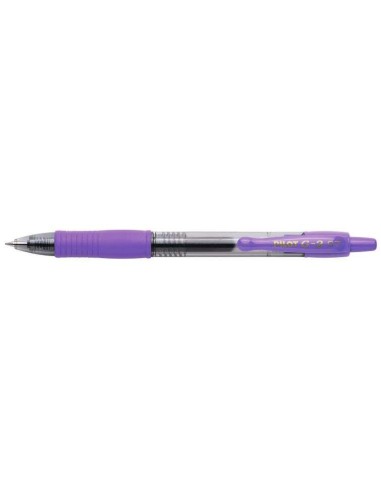 Pilot Caneta Gel G2 Rollerball Retrátil - Recargável - Ponta de Bola Redonda 0.7mm - Traço 0.32mm - Grip Ergonômico - Cor Viole