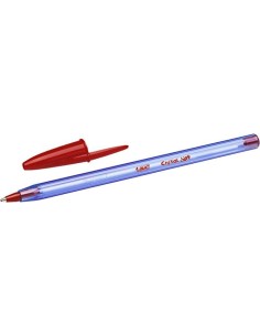 Bic Cristal Soft Canetas Esferográficas - Ponta Média de 1.2mm - Traço 0.45mm - Escrita mais Fluida - Cor Vermelha
