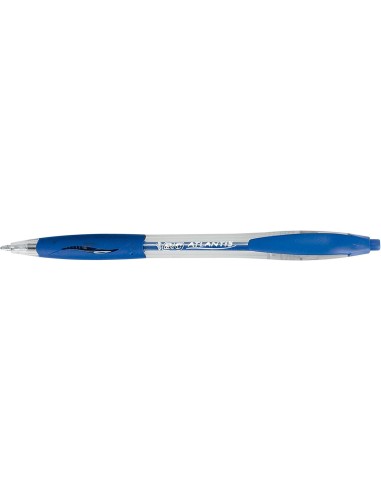 Bic Atlantis Classic Caneta Retrátil - Ponta de 1mm - Corpo Transparente com Grip - Cor Azul