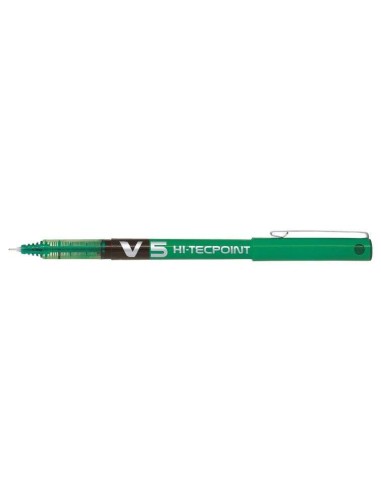 Pilot Caneta de Tinta Líquida V5 HI-Tecpoint Rollerball - Ponta Fina de Agulha 0.5mm - Traço 0.3mm - Cor Verde