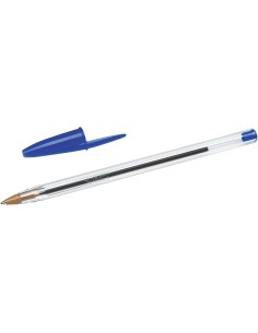 Bic Cristal Original Caneta Esferográfica - Ponta Redonda de 1.0mm - Traço 0.4mm - Tinta à Base de Óleo - Cor Azul