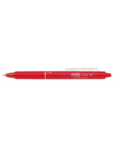 Pilot Frixion Clicker Caneta Gel Apagável Retrátil - Ponta de Esfera 0,7mm - Traço 0,4mm - Grip Ergonômico - Cor Vermelha