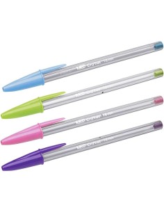 Bic Cristal Fun Caneta Esferográfica - Ponta Redonda de 1.6mm - Traço 0.42mm - Tinta à Base de Óleo - Cores Sortidas