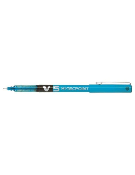 Pilot Caneta de tinta líquida V5 HI-Tecpoint Rollerball - Ponta fina de agulha 0,5mm - Traço 0,3mm - Cor Azul Claro
