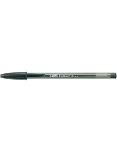 Bic Cristal Large Caneta Esferográfica - Ponta Grossa de 1.6mm - Traço de 0.60mm - Tinta à Base de Óleo - Translúcido - Cor Pre