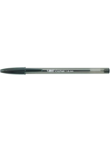 Bic Cristal Large Caneta Esferográfica - Ponta Grossa de 1.6mm - Traço de 0.60mm - Tinta à Base de Óleo - Translúcido - Cor Pre