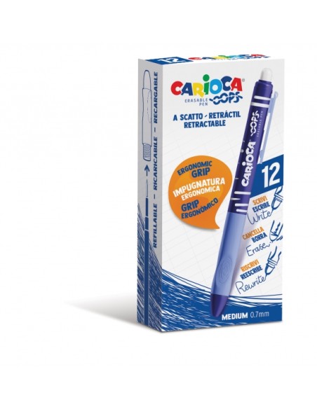 Carioca Oops Canetas Apagáveis - Tinta Termossensível - Pega Ergonômica Triangular - Ponta de Ø 0.7mm - Recargas Compatíveis - 