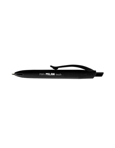 Milan P1 Touch Mini Caneta Esferográfica Retrátil - Ponta Redonda 1mm - Tinta à Base de Óleo - Escrita Suave - Cor Preta