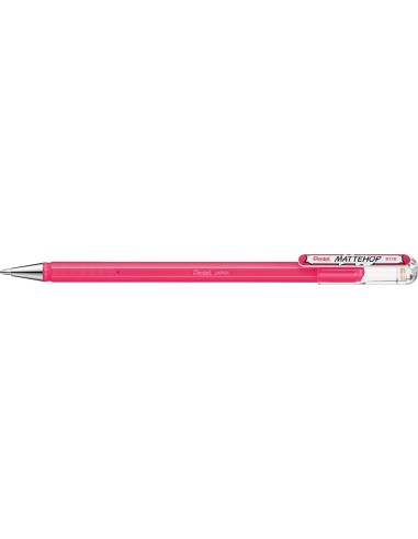 Pentel Mattehop Esferográfica - Ponta 1mm - Traço 0.5mm - Tinta de Gel Opaca - Fabricada com 55% de Materiais Reciclados - Cor 