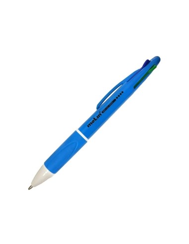 Molin Pack de 25 Canetas Retráteis de 4 Cores - Ponta de Esfera Média - Tinta à Base de Óleo - Corpo de Cores Sortidas