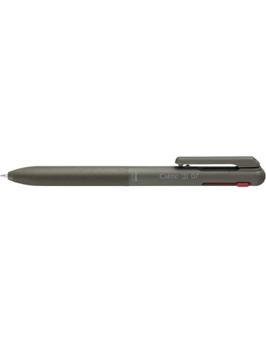 Pentel Calme Caneta Retrátil de 3 Cores 0.7mm - Corpo Cor Verde - Cores de Tinta Azul, Vermelho e Preto