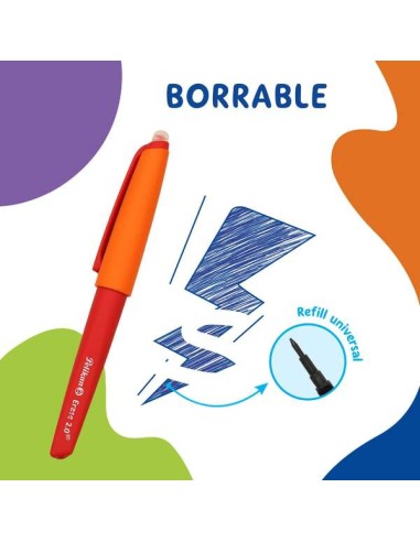 Pelikan Roller Erase 2.0 Caneta - Pega Ergonômica Antifadiga - Longa Duração da Tinta - Corpo da Mesma Cor da Escrita - Cor Azu