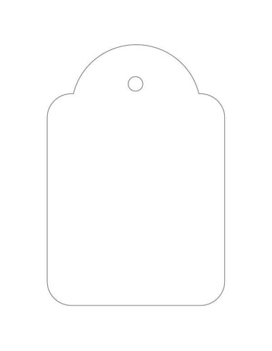 Apli Pacote de 500 Etiquetas Suspensas 36x53mm - Furo Pré-perfurado - Com Fio de Poliéster Branco - Cor Branca