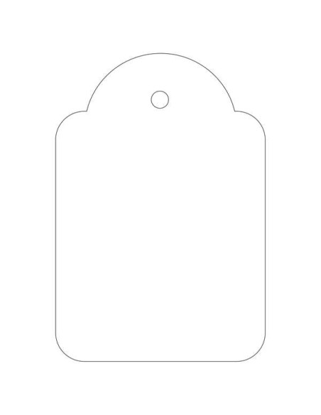 Apli Pacote de 500 Etiquetas Suspensas 36x53mm - Furo Pré-perfurado - Com Fio de Poliéster Branco - Cor Branca