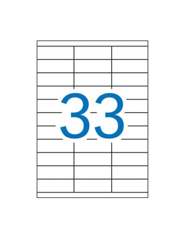 Apli Pack de 3.300 Etiquetas Retangulares 70x25.4mm - 100 Folhas com 33 Etiquetas - Adesivo Permanente - Cantos Retos - Cor Bra
