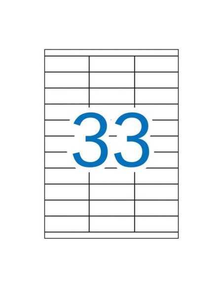 Apli Pack de 3.300 Etiquetas Retangulares 70x25.4mm - 100 Folhas com 33 Etiquetas - Adesivo Permanente - Cantos Retos - Cor Bra