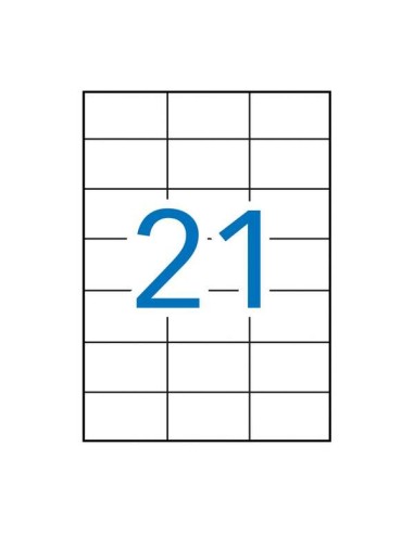 Apli Pack de 2.100 Etiquetas Retangulares 70x42,4mm - 100 Folhas com 21 Etiquetas - Adesivo Permanente - Cantos Retos - Cor Bra