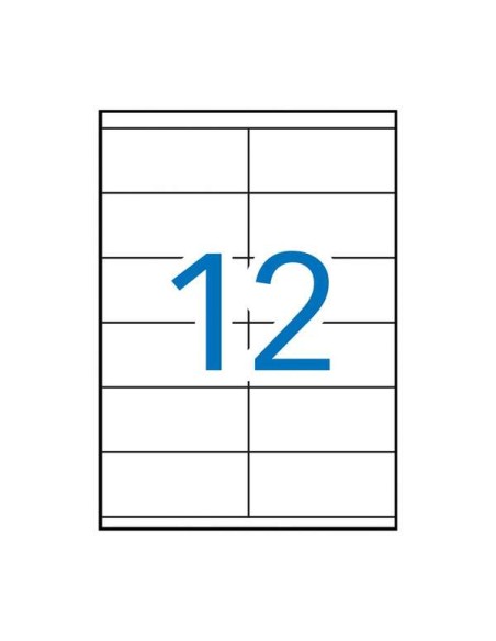 Apli Pack de 1.200 Etiquetas Retangulares 105x48mm - 100 Folhas por 12 Etiquetas - Adesivo Permanente - Cantos Retos - Cor Bran