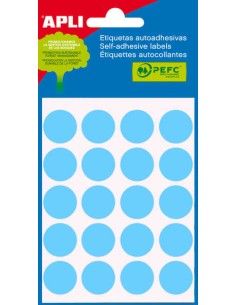 Apli Minibolsa de 100 Etiquetas Redondas Ø 19mm - 5 Folhas de 20 Etiquetas - Adesivo Permanente - Adequadas para Escrita com Lá
