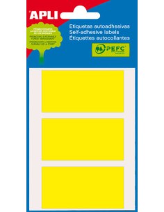 Apli Minibolsa de 15 Etiquetas Retangulares 34x67mm - 5 Folhas por 3 Etiquetas - Adesivo Permanente - Cantos Arredondados - Cor