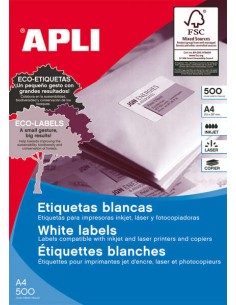 Apli Etiquetas Brancas Permanentes 52,5 x 29,7mm 500 Folhas 2
