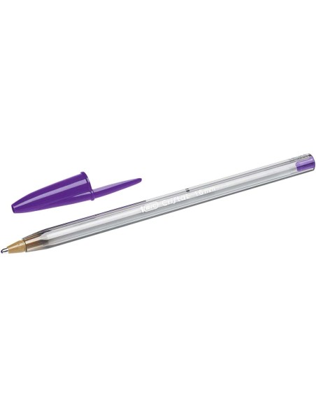 Bic Cristal Fun Caneta Esferográfica - Ponta Grossa de 1.6mm - Tinta à Base de Óleo - Cor Roxa
