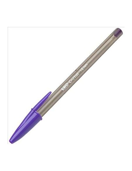 Bic Cristal Fun Caneta Esferográfica - Ponta Grossa de 1.6mm - Tinta à Base de Óleo - Cor Roxa