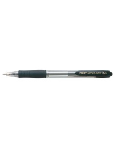 Pilot Caneta Esferográfica Retrátil SuperGrip - Ponta Redonda 1.0mm - Traço 0.27mm - Tinta à Óleo - Grip Ergonômico - Cor Preta