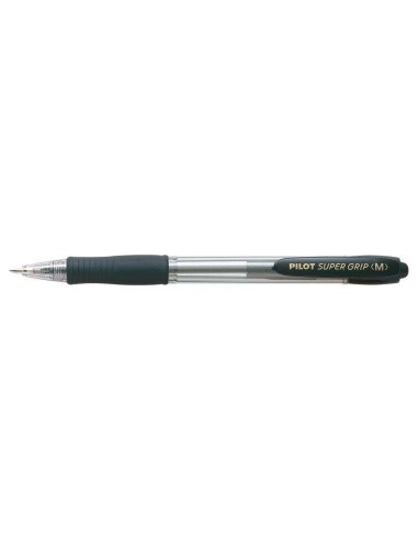 Pilot Caneta Esferográfica Retrátil SuperGrip - Ponta Redonda 1.0mm - Traço 0.27mm - Tinta à Óleo - Grip Ergonômico - Cor Preta
