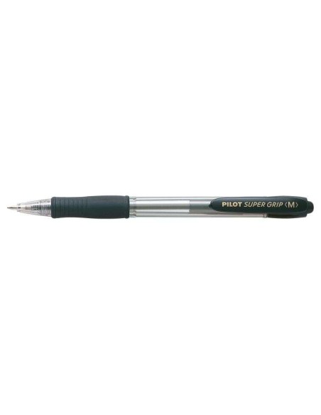 Pilot Caneta Esferográfica Retrátil SuperGrip - Ponta Redonda 1.0mm - Traço 0.27mm - Tinta à Óleo - Grip Ergonômico - Cor Preta