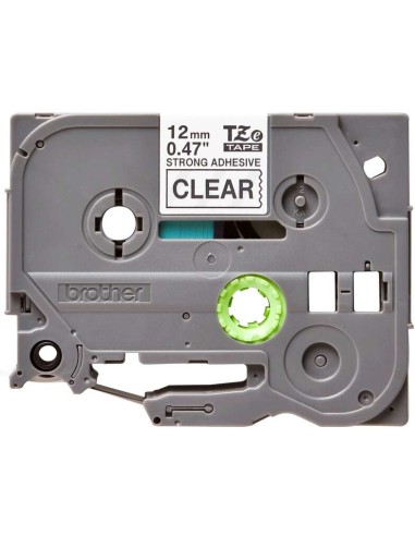 Brother TZeS131 Fita Laminada Super Adesiva Original de Etiquetas - Texto preto sobre fundo transparente - Largura 12mm x 8 met