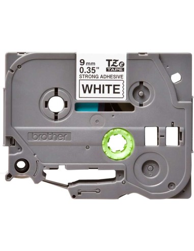 Brother TZeS221 Fita Laminada Super Adesiva Original de Etiquetas - Texto preto sobre fundo branco - Largura 9mm x 8 metros