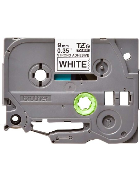 Brother TZeS221 Fita Laminada Super Adesiva Original de Etiquetas - Texto preto sobre fundo branco - Largura 9mm x 8 metros
