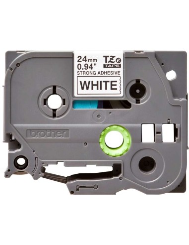 Brother TZeS251 Fita Laminada Super Adesiva Original de Etiquetas - Texto preto sobre fundo branco - Largura 24mm x 8 metros