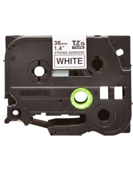 Fita Laminada Super Adesiva Original Brother TZeS261 para Etiquetas - Texto preto sobre fundo branco - Largura 36mm x 8 metros