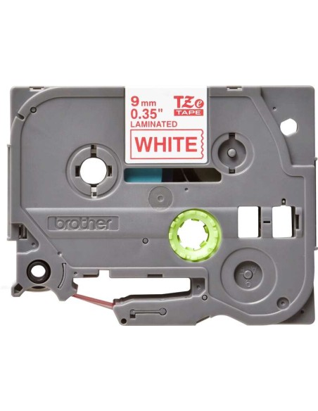 Brother TZe222 Fita Laminada Original de Etiquetas - Texto vermelho sobre fundo branco - Largura 9mm x 8 metros