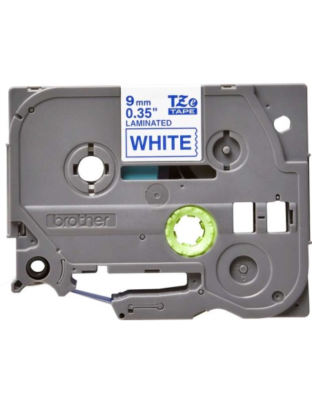 Brother TZe223 Fita Laminada Original de Etiquetas - Texto azul sobre fundo branco - Largura 9mm x 8 metros