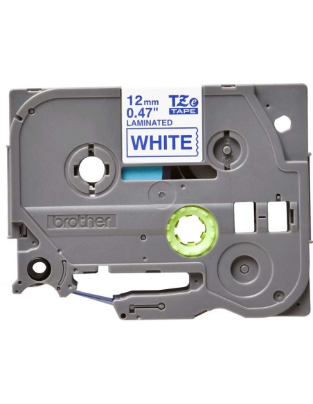 Brother TZe233 Fita Laminada Original de Etiquetas - Texto azul sobre fundo branco - Largura 12mm x 8 metros