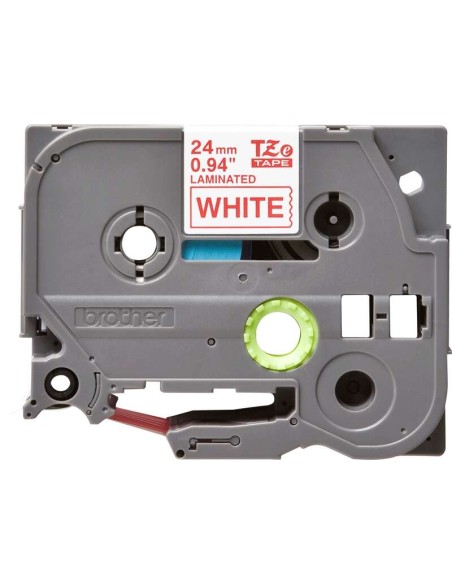 Brother TZe252 Fita Laminada Original de Etiquetas - Texto vermelho sobre fundo branco - Largura 24mm x 8 metros