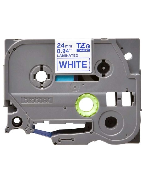 Brother TZe253 Fita Laminada Original de Etiquetas - Texto azul sobre fundo branco - Largura 24mm x 8 metros