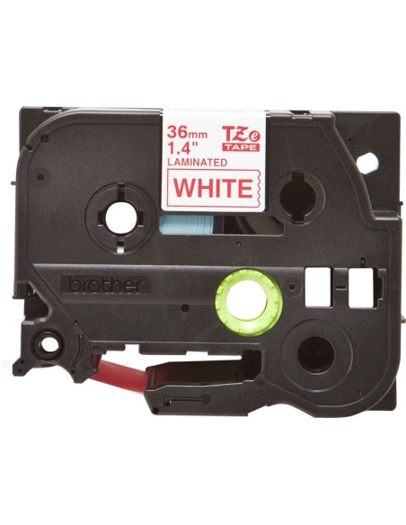 Brother TZe262 Fita Laminada Original de Etiquetas - Texto vermelho sobre fundo branco - Largura 36mm x 8 metros
