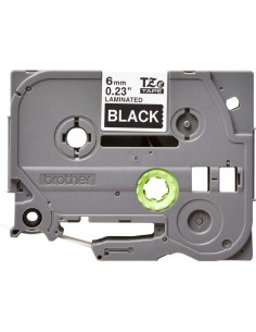 Brother TZe315 Fita Laminada Original de Etiquetas - Texto branco sobre fundo preto - Largura 6mm x 8 metros
