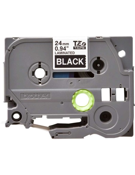 Brother TZe355 Fita Laminada Original de Etiquetas - Texto branco sobre fundo preto - Largura 24mm x 8 metros