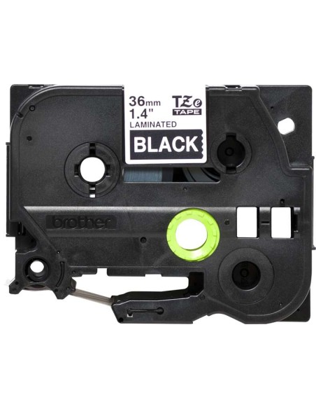 Brother TZe365 Fita Laminada Original de Etiquetas - Texto branco sobre fundo preto - Largura 36mm x 8 metros